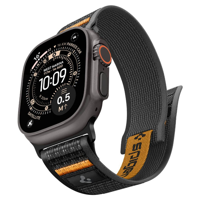 Каишка Spigen Athlex Air 2 за Apple Watch (44 / 45 / 46 / 49 мм) - Черна и оранжева