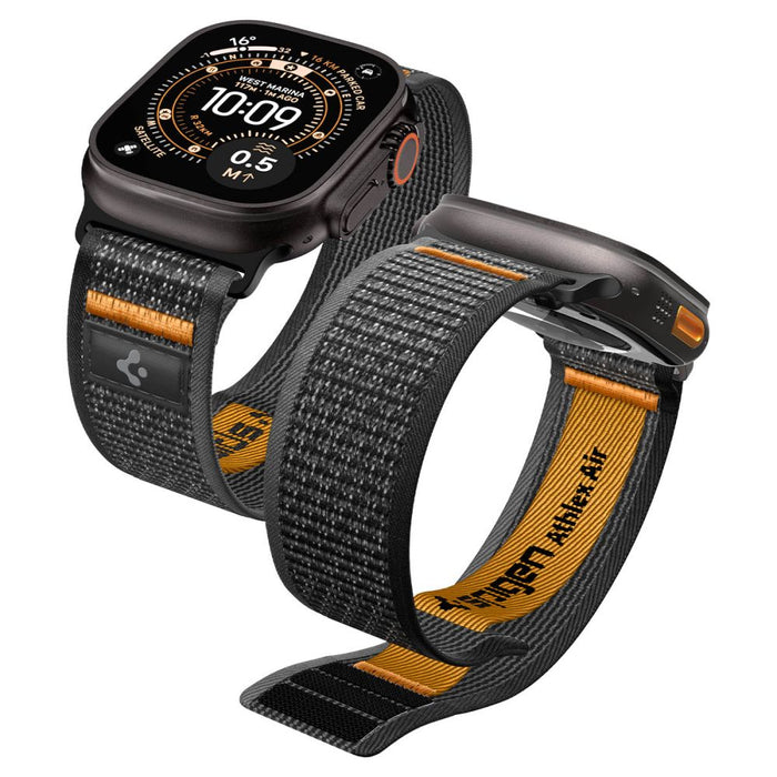 Каишка Spigen Athlex Air 2 за Apple Watch (44 / 45 / 46 / 49 мм) - Черна и оранжева