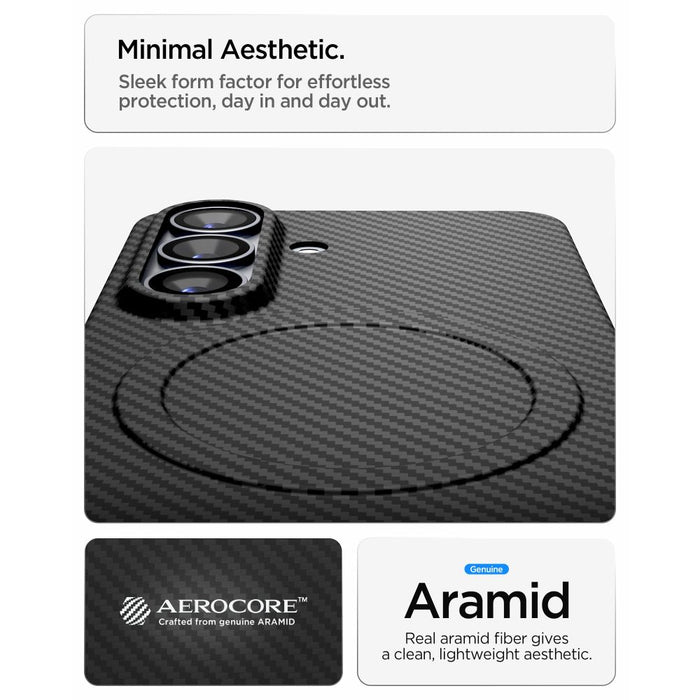 Калъф Spigen AirSkin Aramid Mag MagSafe за Samsung Galaxy S26 - черен