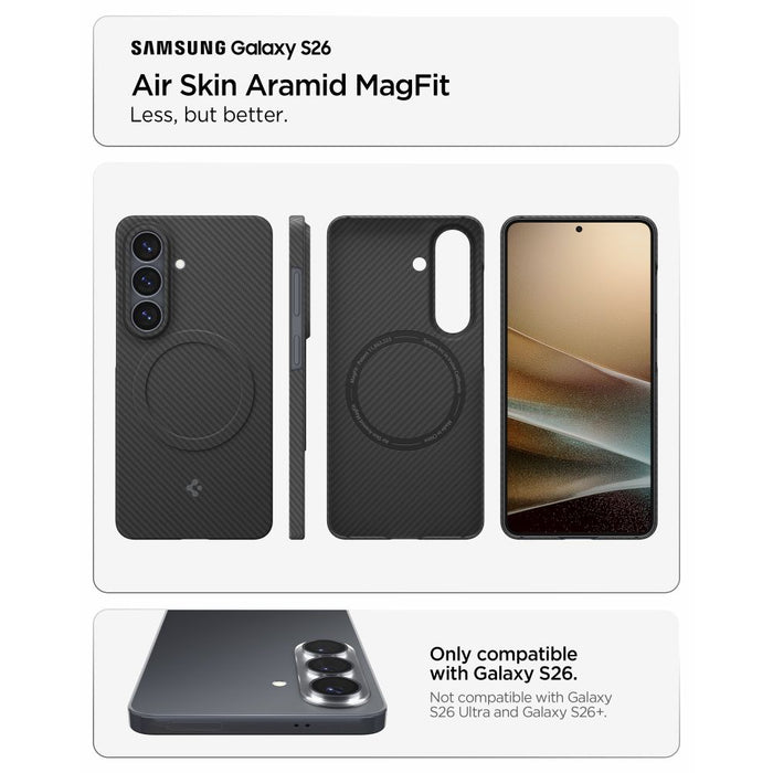 Калъф Spigen AirSkin Aramid Mag MagSafe за Samsung Galaxy S26 - черен