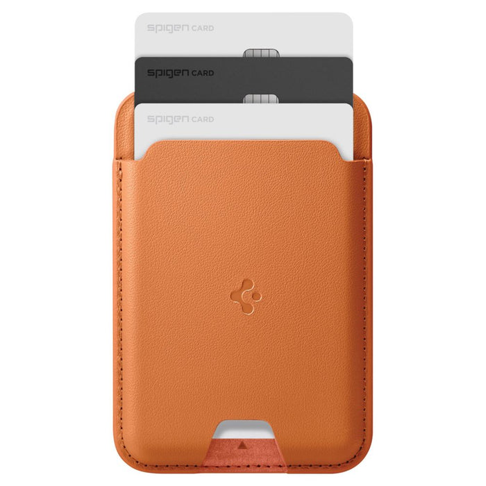 Магнитен портфейл за телефон Spigen Valentinus MagSafe - оранжев