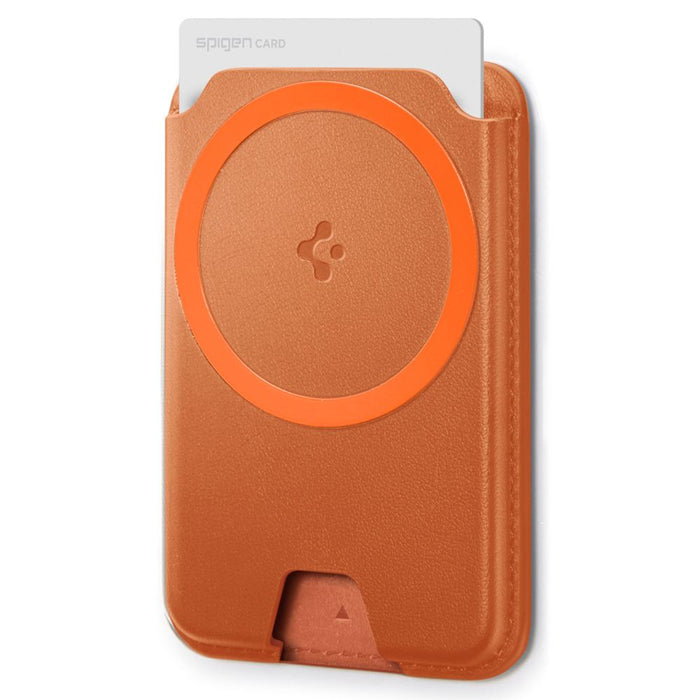 Магнитен портфейл за телефон Spigen Valentinus MagFit+ MagSafe - оранжев