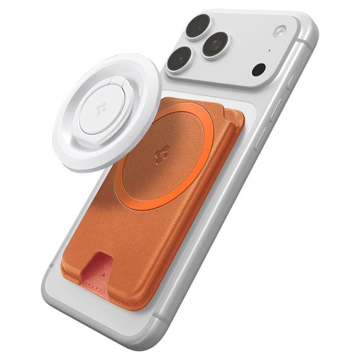 Магнитен портфейл за телефон Spigen Valentinus MagFit+ MagSafe - оранжев