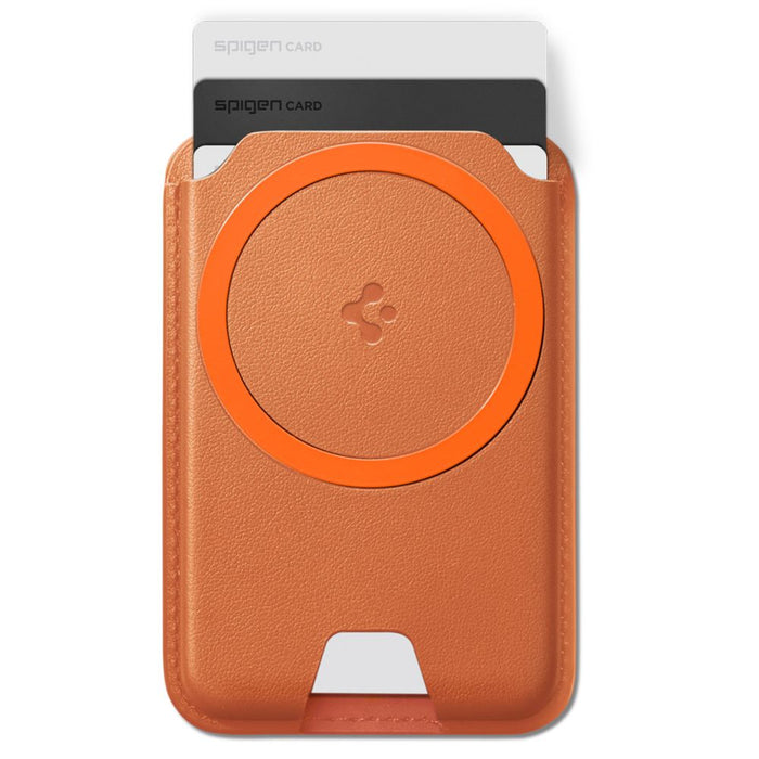 Магнитен портфейл за телефон Spigen Valentinus MagFit+ MagSafe - оранжев