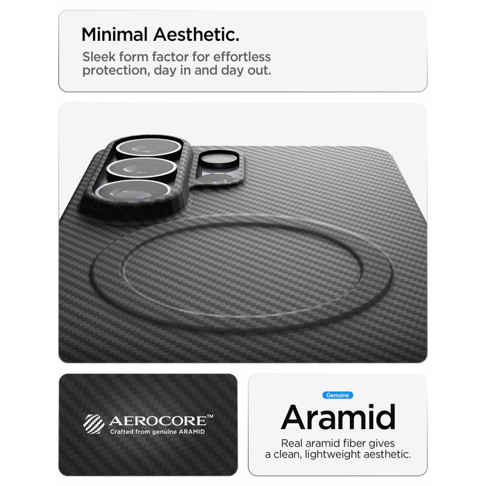 Калъф Spigen AirSkin Aramid Mag MagSafe за Samsung Galaxy S26 Ultra - черен