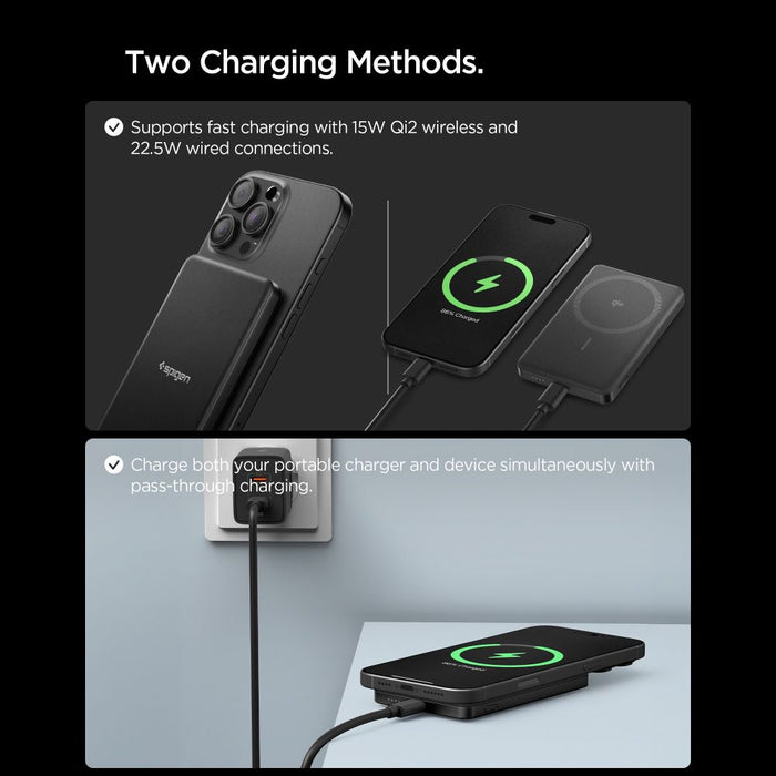 Външна батерия Spigen Essential EA2205MQ 5000MAH 22.5W QI2 - Черна