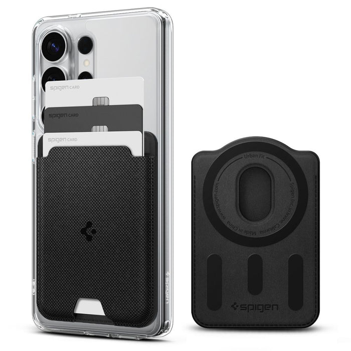Магнитен портфейл за телефон Spigen Urban Fit MagSafe - черен