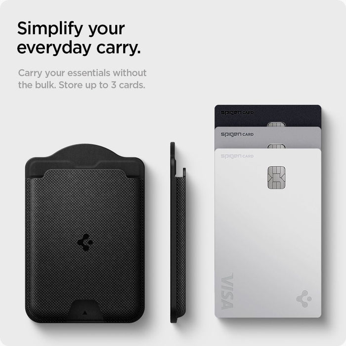 Магнитен портфейл за телефон Spigen Urban Fit MagSafe - черен