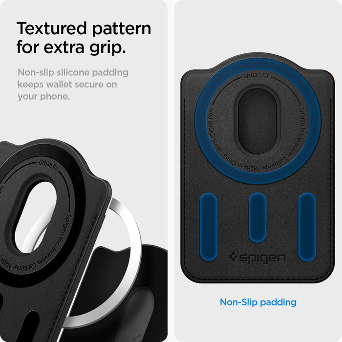 Магнитен портфейл за телефон Spigen Urban Fit MagSafe - черен