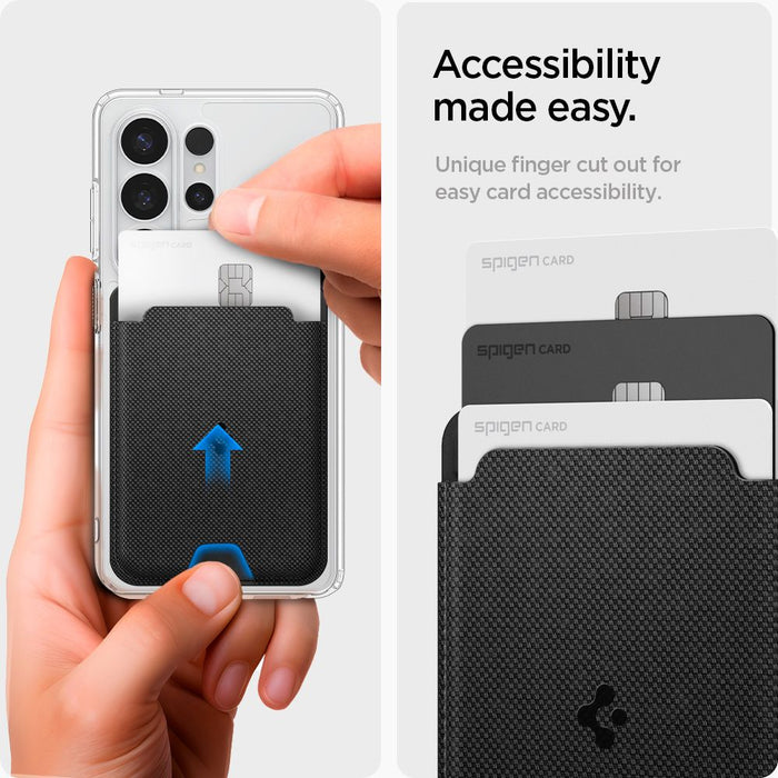 Магнитен портфейл за телефон Spigen Urban Fit MagSafe - черен