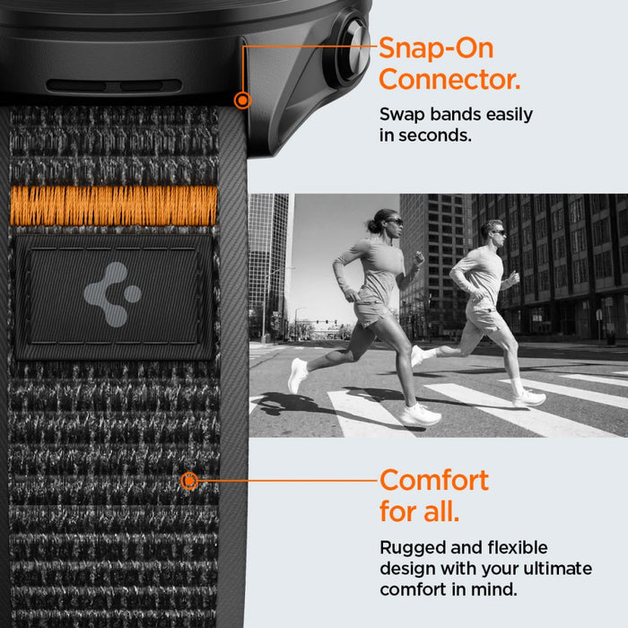 Каишка за Garmin с бързо освобождаване Spigen Athlex Airna 22 мм - черно-оранжева