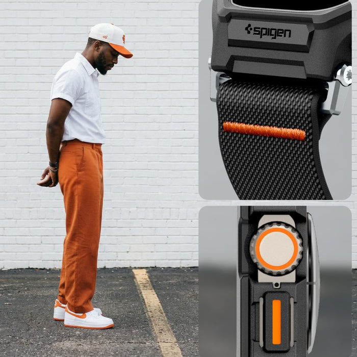 Spigen Lite Fit Pro Strap + протектор за екран от закалено стъкло за Apple Watch Ultra 49mm - черен