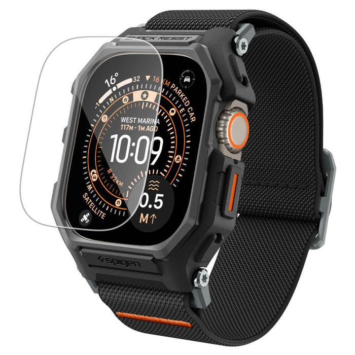 Spigen Lite Fit Pro Strap + протектор за екран от закалено стъкло за Apple Watch Ultra 49mm - черен