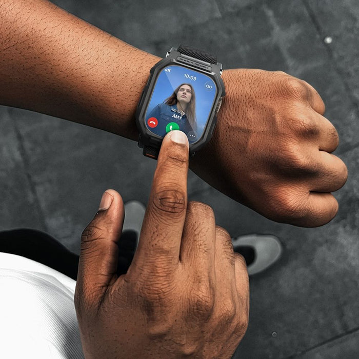 Spigen Lite Fit Pro Strap + протектор за екран от закалено стъкло за Apple Watch Ultra 49mm - черен