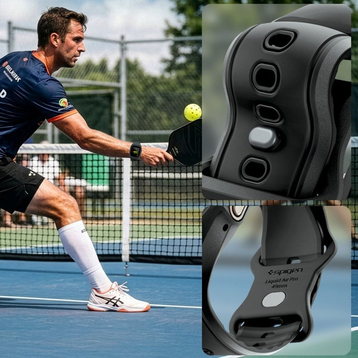 Калъф Spigen Liquid Air Pro + 9H закалено стъкло за Apple Watch Ultra 49mm - черен