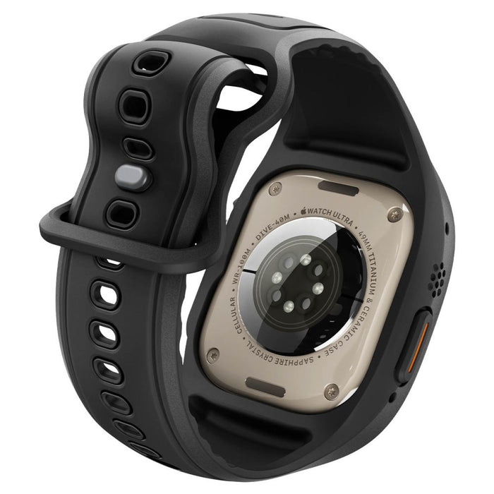 Калъф Spigen Liquid Air Pro + 9H закалено стъкло за Apple Watch Ultra 49mm - черен