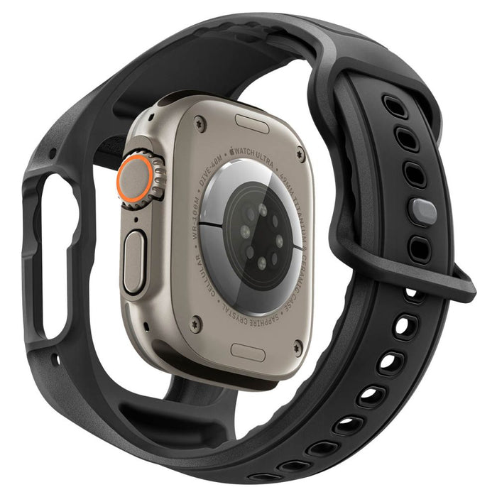 Калъф Spigen Liquid Air Pro + 9H закалено стъкло за Apple Watch Ultra 49mm - черен