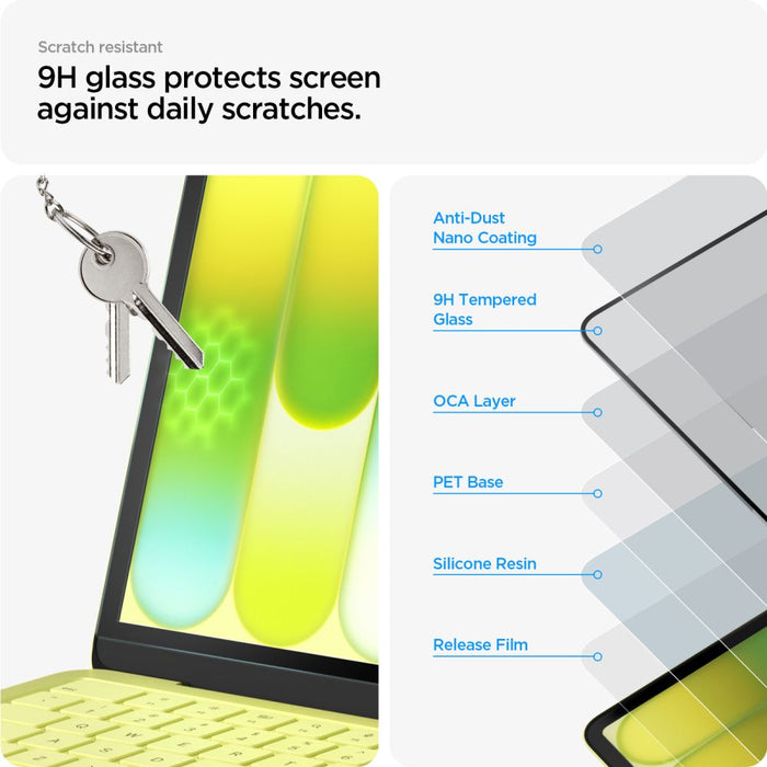 Закалено стъкло Spigen Glas.tR Slim FC за MacBook Neo 13" 2026 - черно