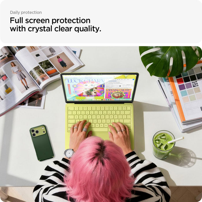 Закалено стъкло Spigen Glas.tR Slim FC за MacBook Neo 13" 2026 - черно