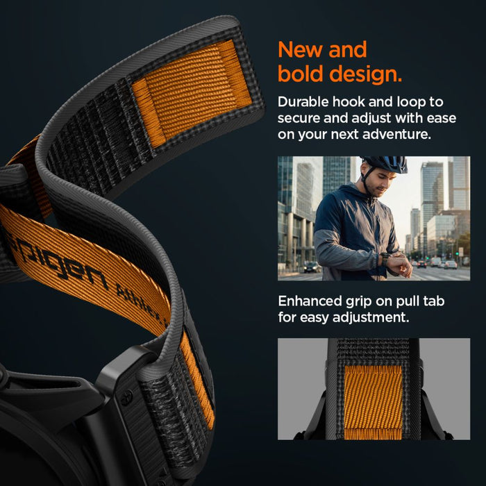 Каишка Spigen Athlex Air за Garmin QuickFit 22 мм - черна и оранжева