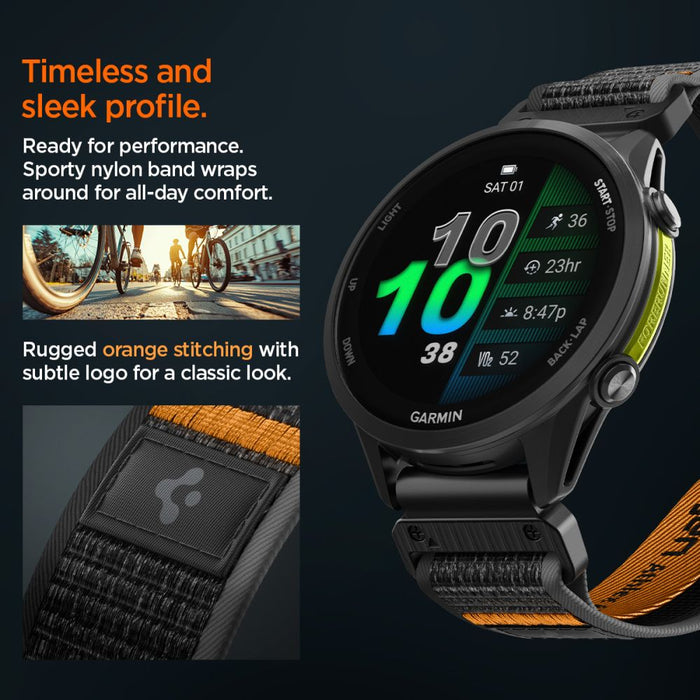 Каишка Spigen Athlex Air за Garmin QuickFit 22 мм - черна и оранжева