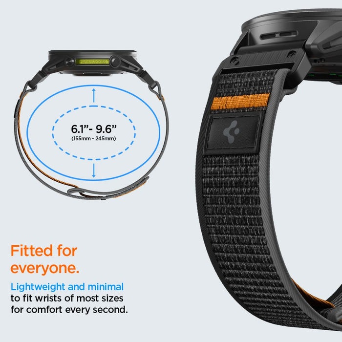Каишка Spigen Athlex Air за Garmin QuickFit 22 мм - черна и оранжева