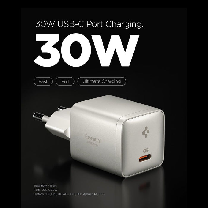 Зарядно за стена Spigen Essential EE301EU с 1 порт 30W - титаниево