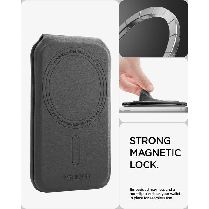 Портфейл за телефон Spigen Slim Fold S314-4 MagSafe - черен