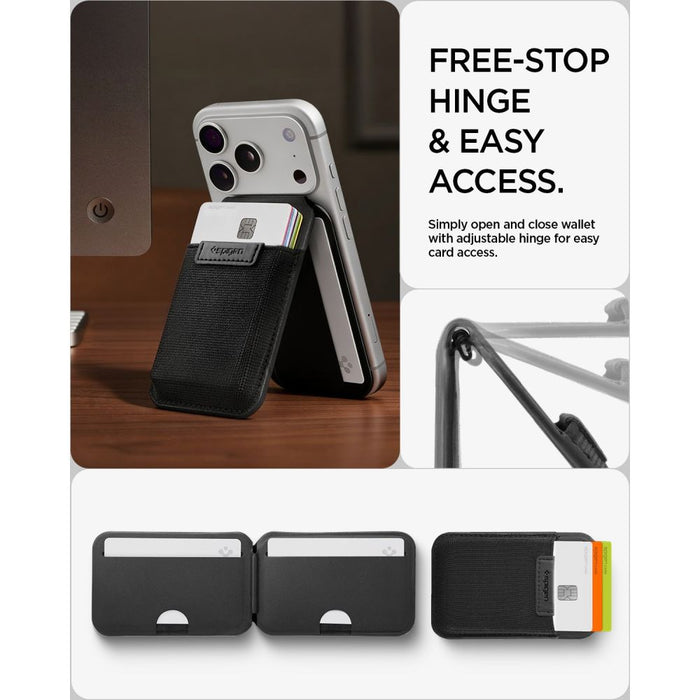 Портфейл за телефон Spigen Slim Fold S314-4 MagSafe - черен