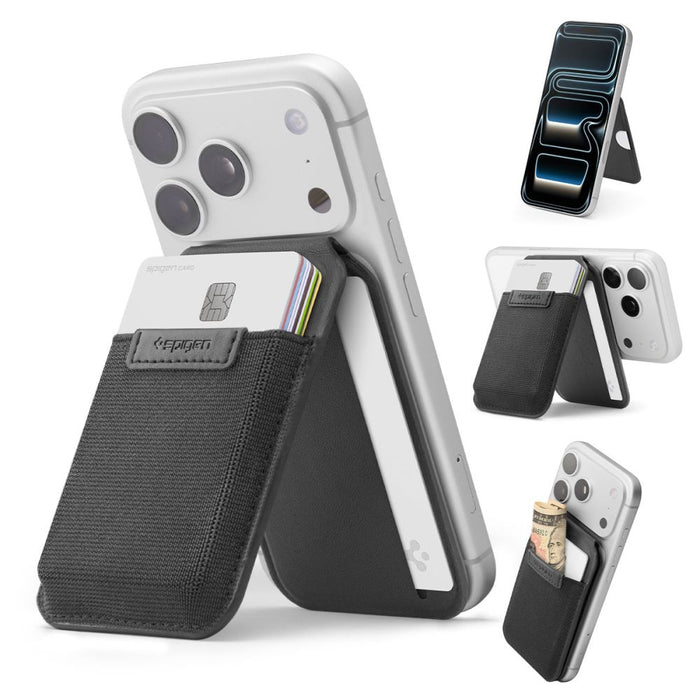 Портфейл за телефон Spigen Slim Fold S314-4 MagSafe - черен