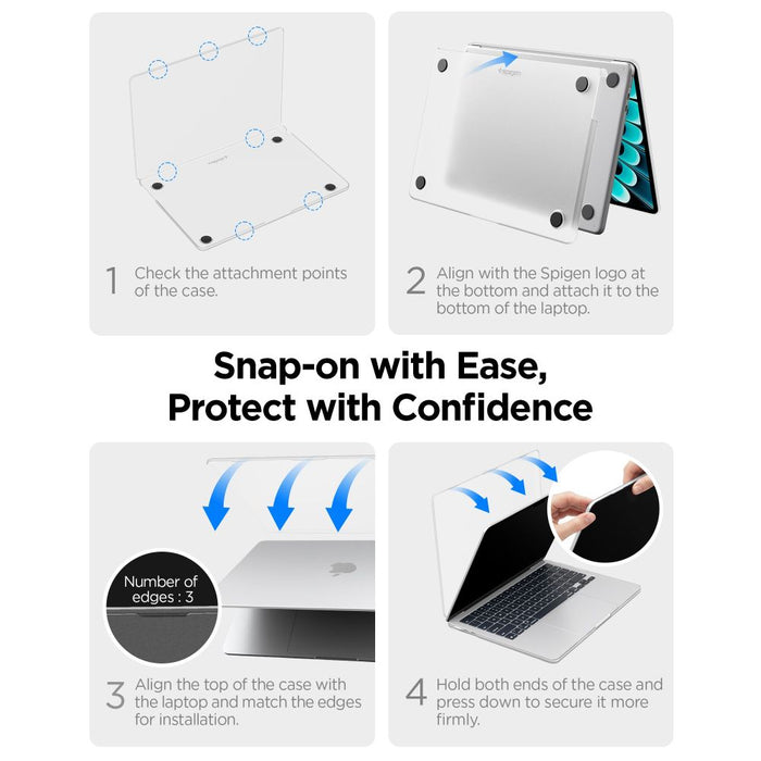 Калъф Spigen AirSkin за MacBook Air 13" 2023/2024/2025/2026 - полупрозрачен