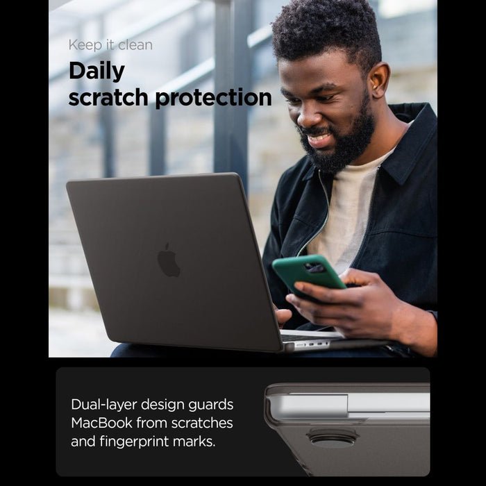 Калъф Spigen AirSkin за MacBook Pro 14" 2021 / 2023 / 2024 / 2025 / 2026 - полупрозрачен