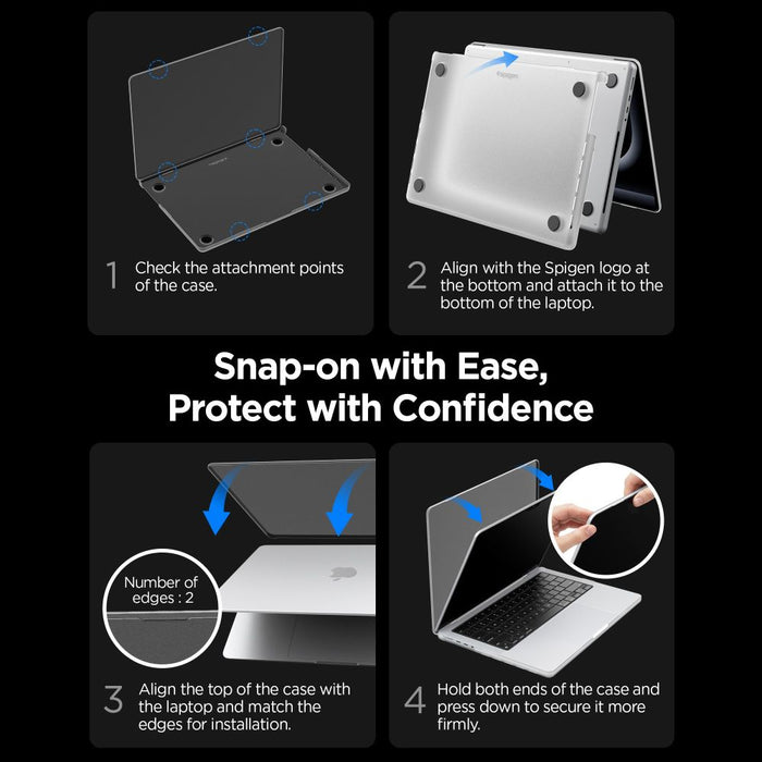 Калъф Spigen AirSkin за MacBook Pro 14" 2021 / 2023 / 2024 / 2025 / 2026 - полупрозрачен
