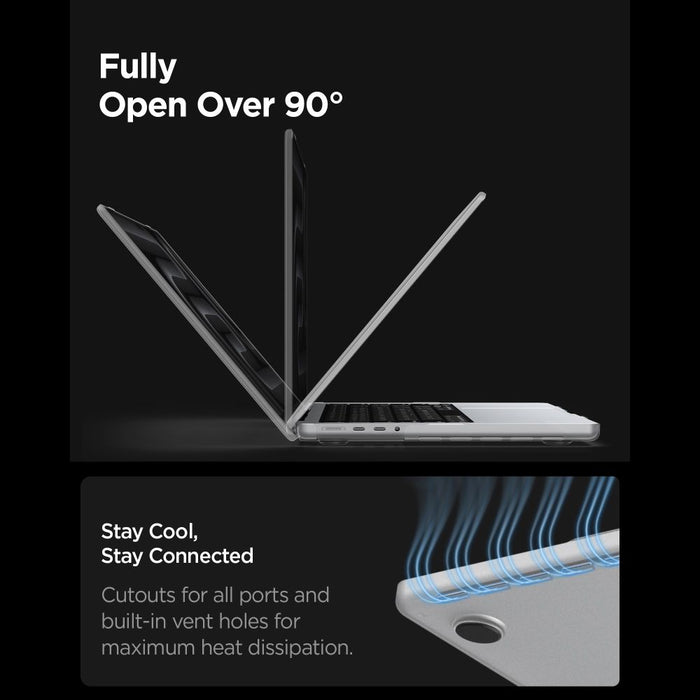 Калъф Spigen AirSkin за MacBook Pro 16" 2021 / 2023 / 2024 / 2025 / 2026 - прозрачен мат