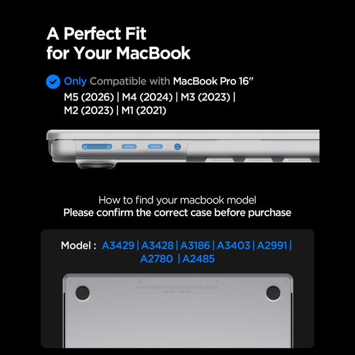 Калъф Spigen AirSkin за MacBook Pro 16" 2021 / 2023 / 2024 / 2025 / 2026 - прозрачен мат