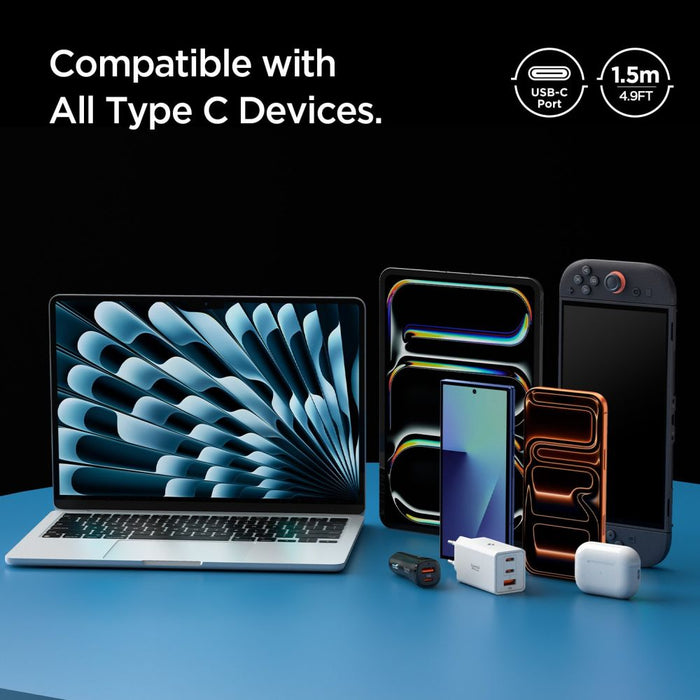 Spigen Essential EB6015CC USB-C кабел 60W 150 см - тъмносив