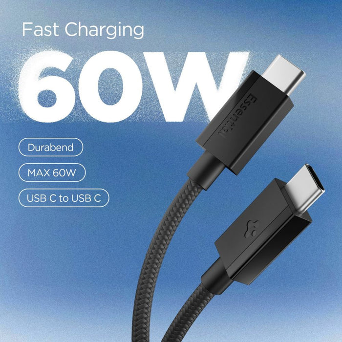 Spigen Essential EB6015CC USB-C кабел 60W 150 см - Черен