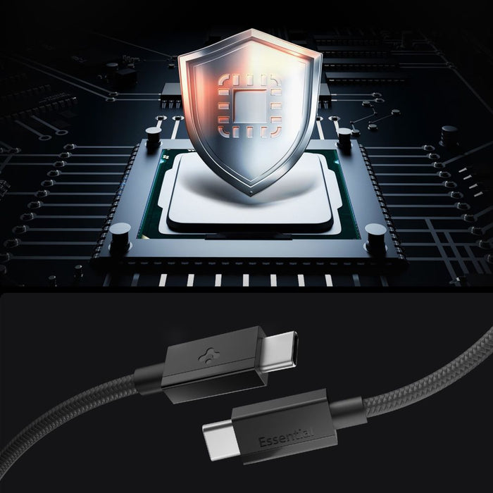 Spigen Essential EB6015CC USB-C кабел 60W 150 см - Черен