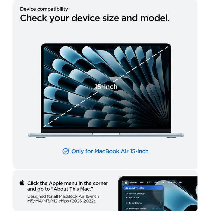 Калъф Spigen Urban Fit за MacBook Air 15" 2023 / 2024 / 2025 / 2026 - сив