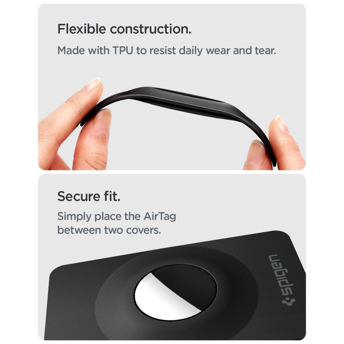 Spigen AirFit 2 калъф за Apple AirTag 1/2, 2 броя, черен