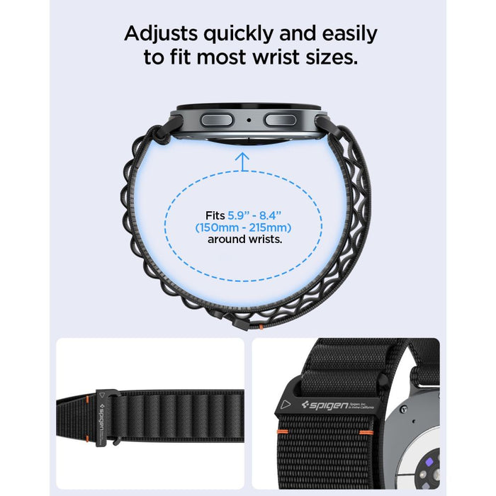 Каишка Spigen WBF1 за Samsung Galaxy Watch 40/44/46 мм - Черна
