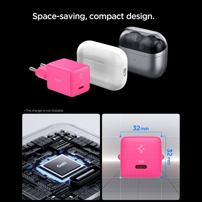 Зарядно за стена Spigen Essential EE301EU с 1 порт 30W - розово