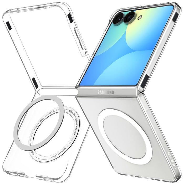 Калъф Spigen AirSkin MagFit за Samsung Galaxy Z Flip 8 - прозрачен и бял
