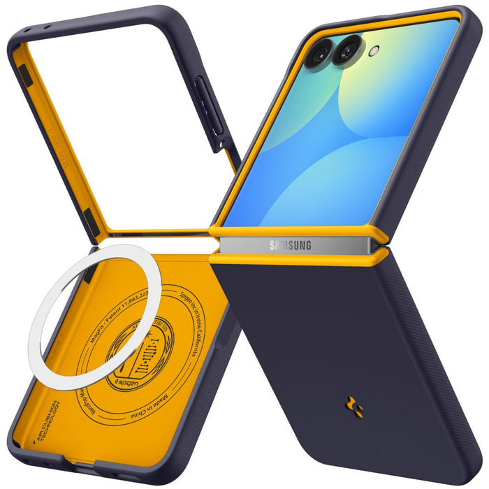 Калъф Spigen Nano Pop MagSafe за Samsung Galaxy Z Flip 8 - тъмносин и жълт