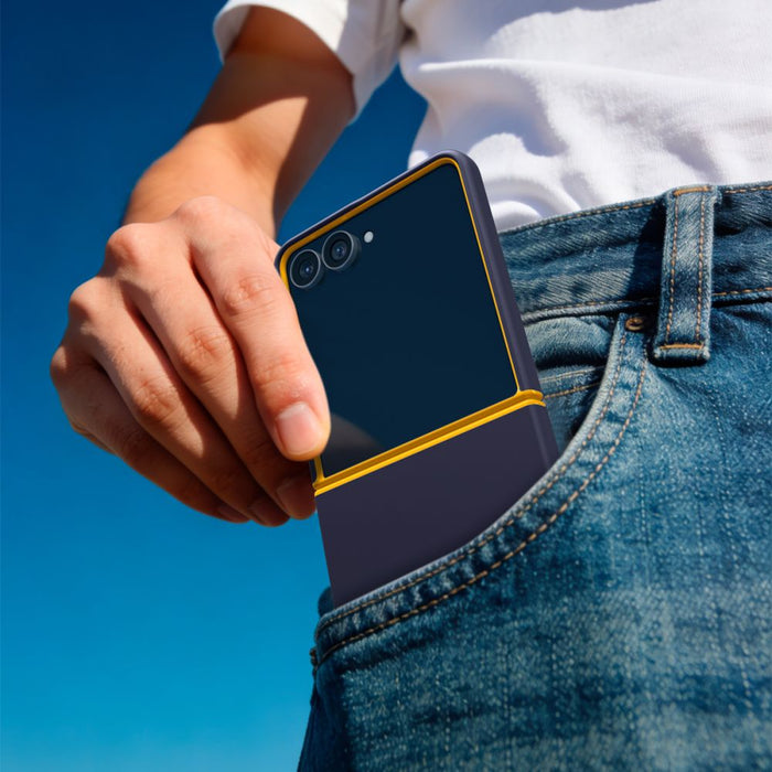 Калъф Spigen Nano Pop MagSafe за Samsung Galaxy Z Flip 8 - тъмносин и жълт