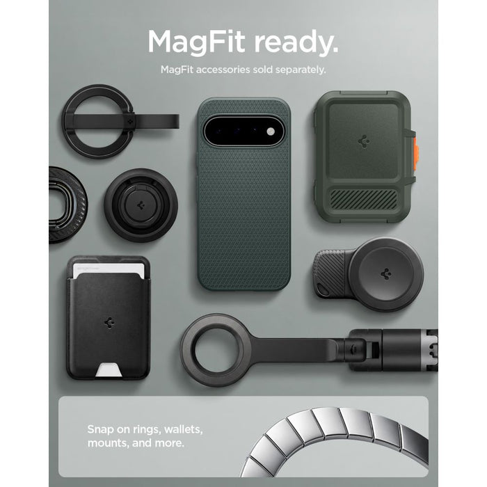 Калъф Spigen Liquid Air Mag MagSafe за Google Pixel 11 - тъмнозелен