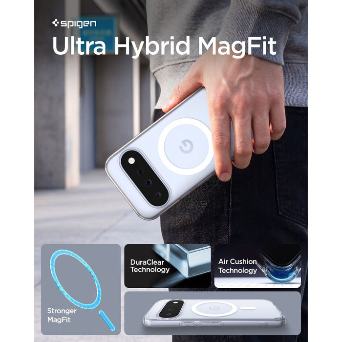 Spigen Ultra Hybrid Mag MagSafe калъф за Google Pixel 11 - прозрачен и бял