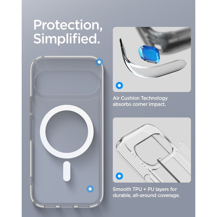 Spigen Ultra Hybrid Mag MagSafe калъф за Google Pixel 11 - прозрачен и бял