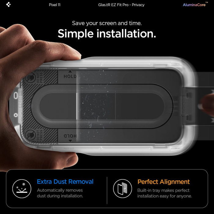 Spigen Glas.tR EZ Fit Pro HD 2-Pack Privacy Tempered Glass за Google Pixel 10/11