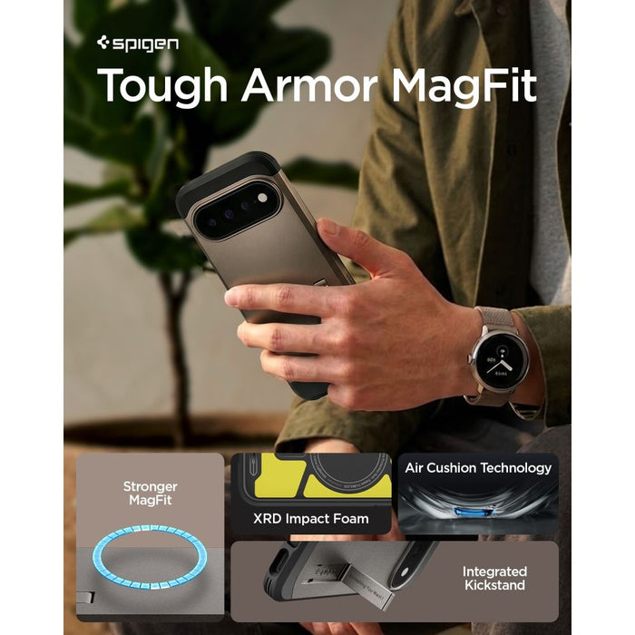 Калъф Spigen Tough Armor Mag MagSafe за Google Pixel 11 Pro XL - тъмносив